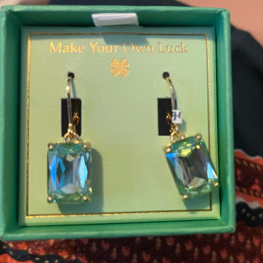 Make Your Own Luck Greenish Blue Gemstone Earrings